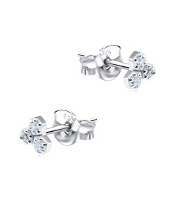 Cute Crystal Silver Stud Earrings STS-2109